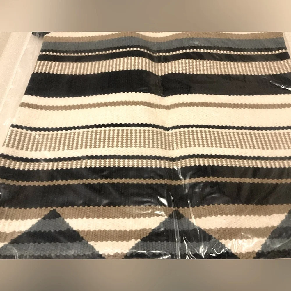 New West Elm Woven Stripe Pillow Cover, 20”, Cool Blue Multi, #2